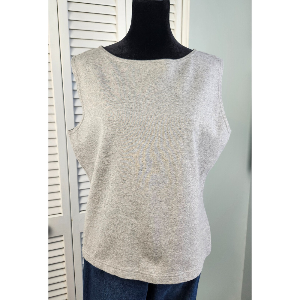 3/$20 Gray Top XL Sleeveless Cotton Tee Heavyweight Work Capsule